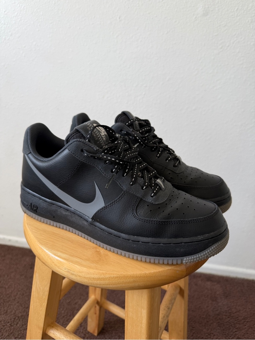 Nike Air Force 1 with Dark Gray Swoosh